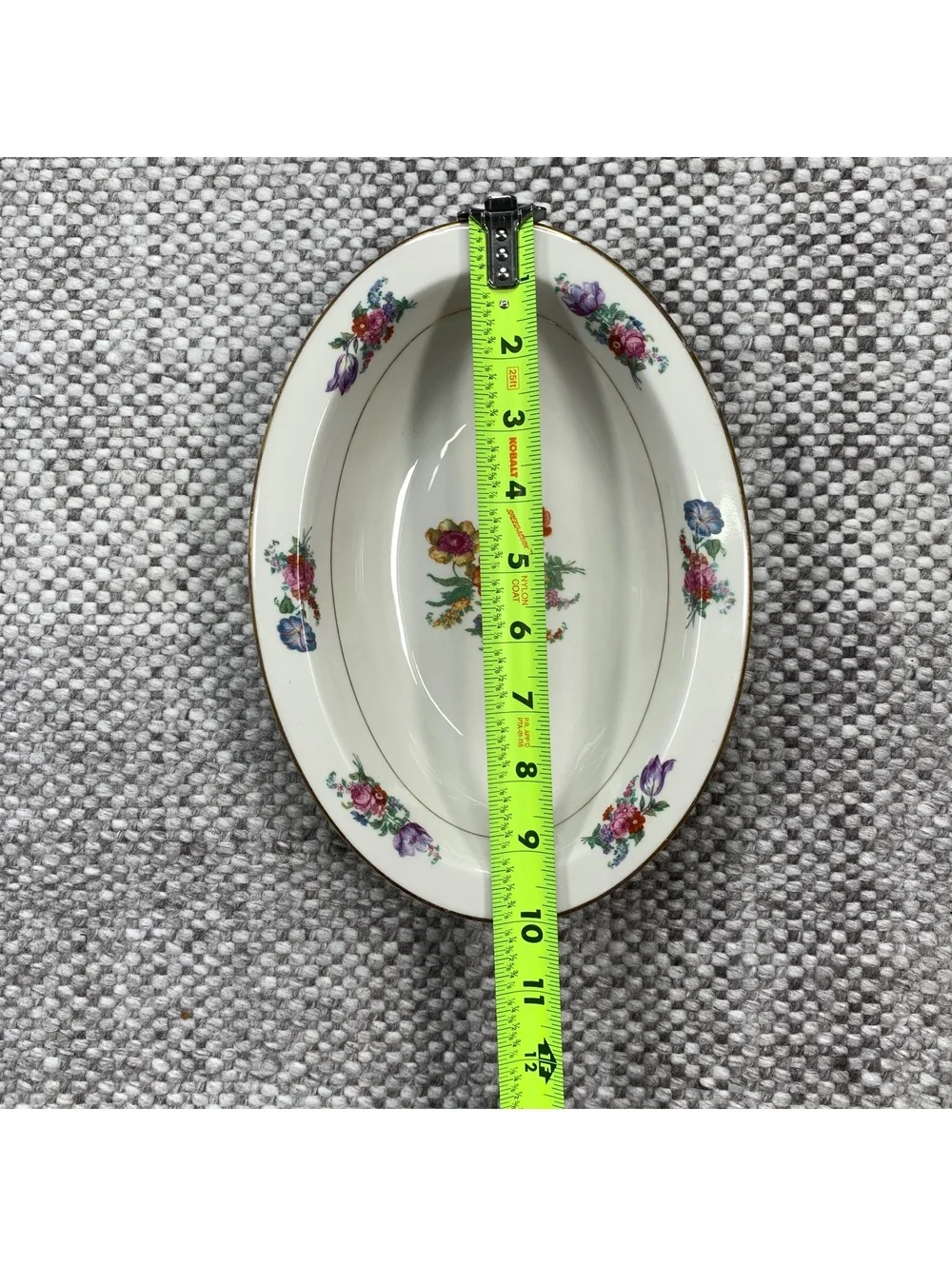 Lamberton China‎ Floral Oval Serving Bowl with Gold Trim